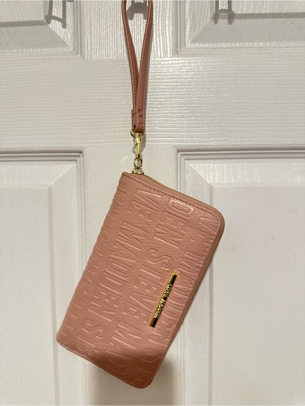 Steve Madden Blush Pink Wristlet Wallet with Gold Hardware